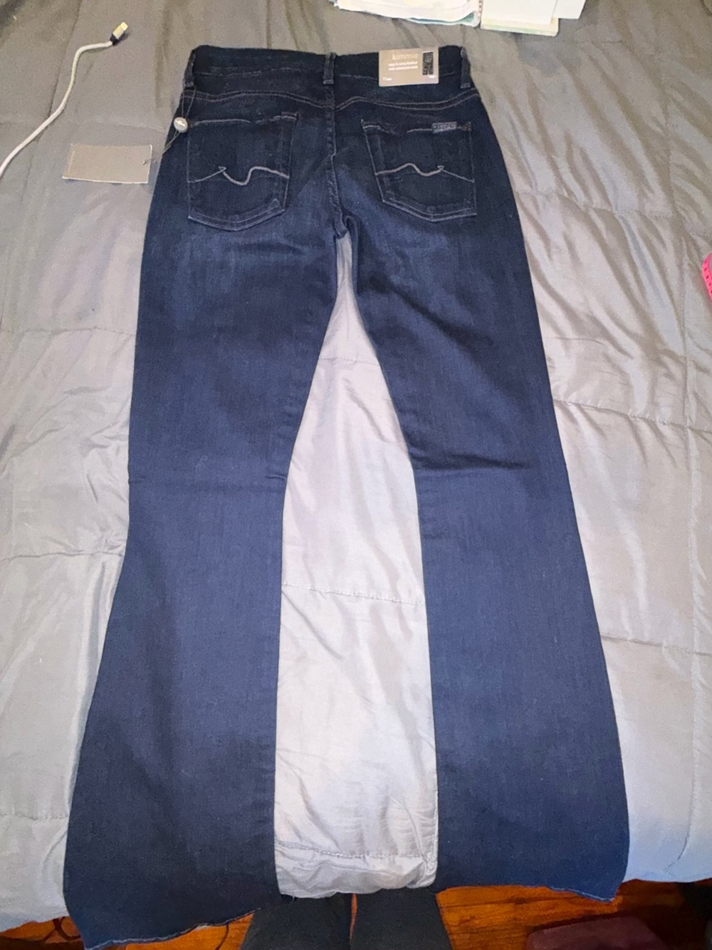 NWT 7 For All Mankind Kimmie Sexy & Curvy Bootcut Jeans Size 27 Dark Wash - Picture 3 of 9